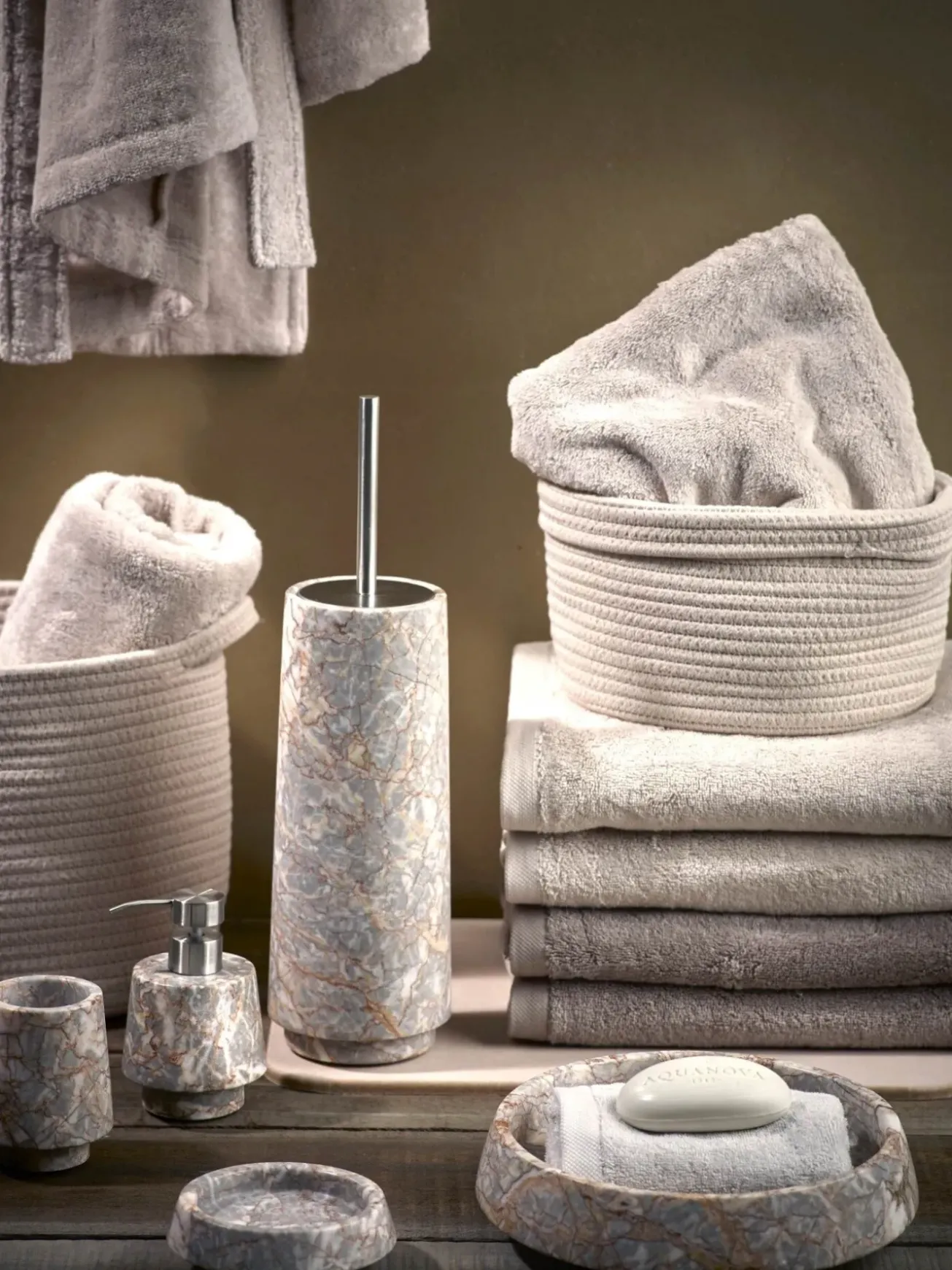 Bath & Living Aquanova Aquanova ORION toilet brush holder Almond