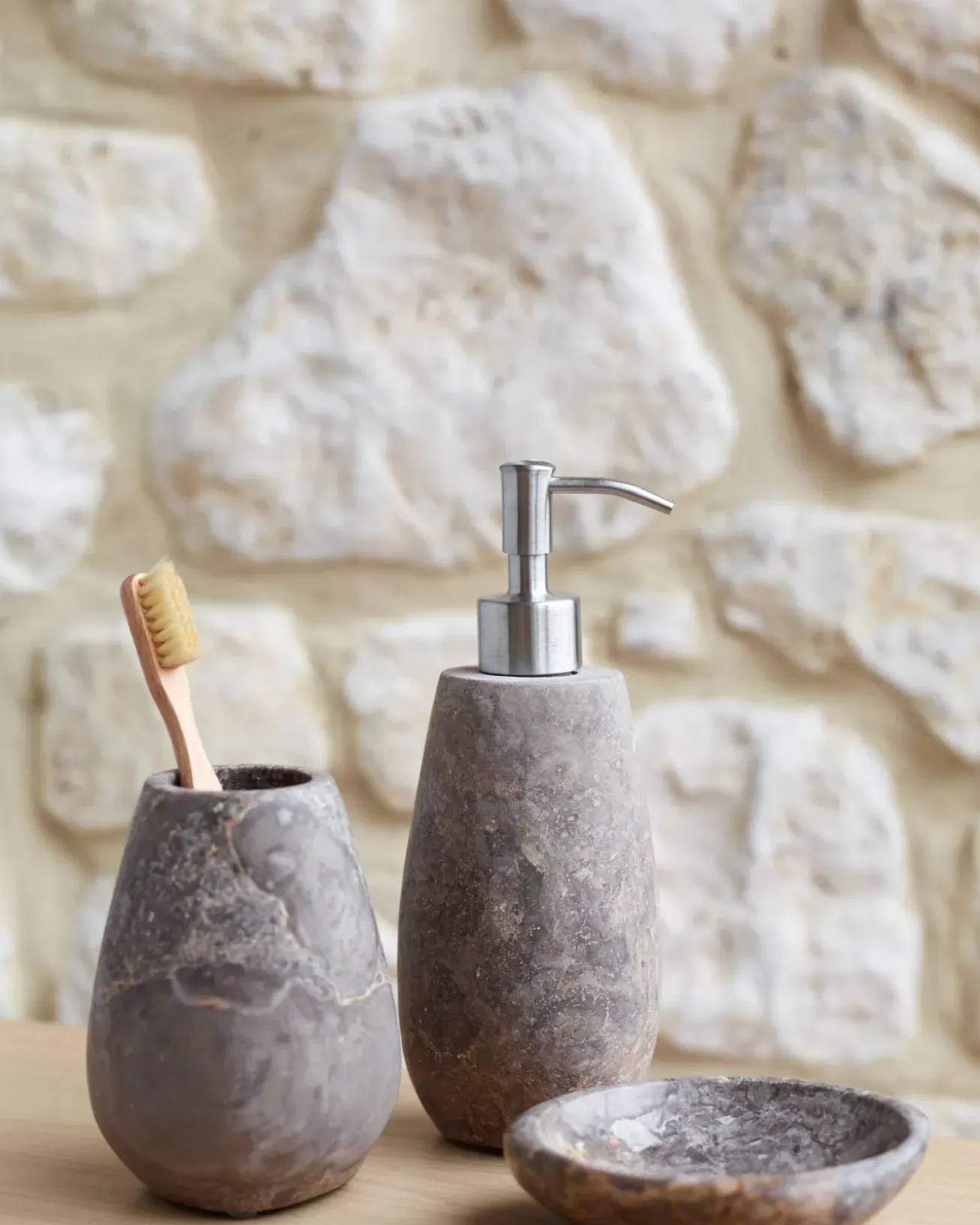 Bath & Living Aquanova Cup / toothbrush holder CONOR color Greige, (gray / beige)