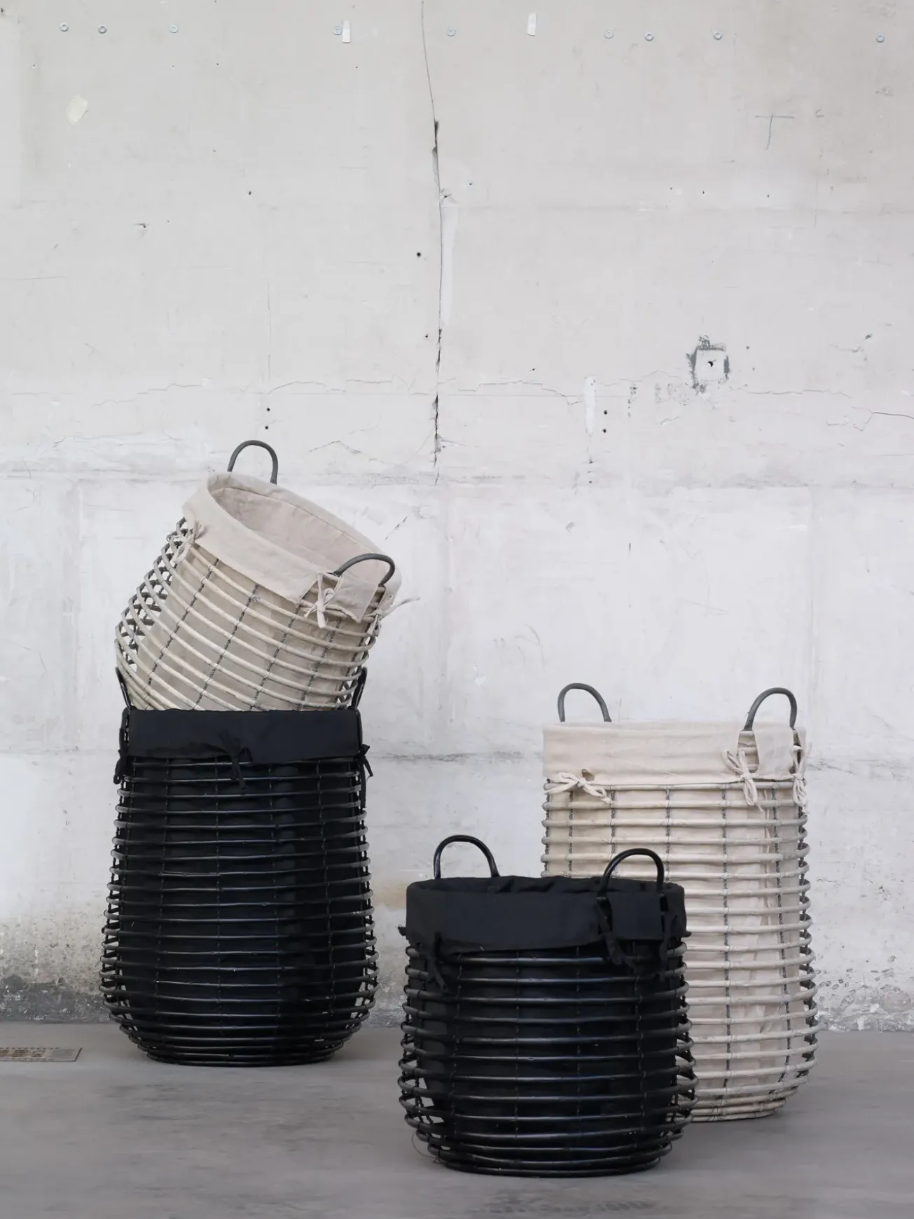 Bath & Living Aquanova Laundry basket GISLA Greige-93 (Medium) GISLAM-93