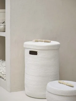 Bath & Living Aquanova Laundry basket OTIS color (ivory / white)