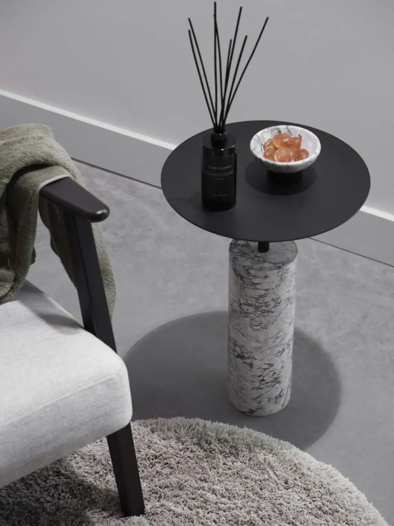 Bath & Living Aquanova Side table NERO color Alba (gray)