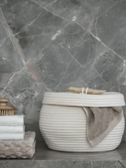 Bath & Living Aquanova Storage basket OTIS color (ivory / white)
