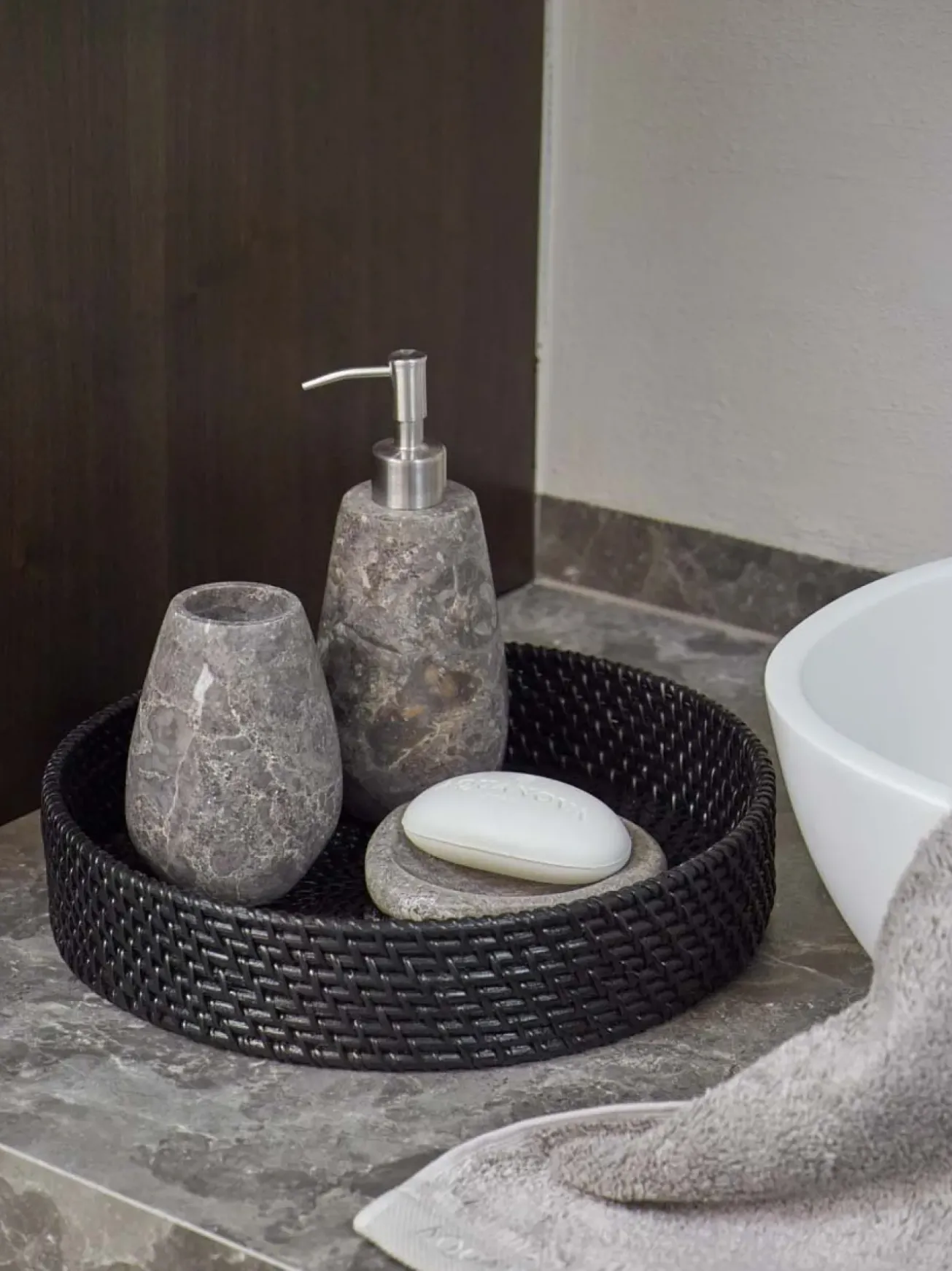 Bath & Living Aquanova Tissue holder CONOR color Greige, (gray / beige)