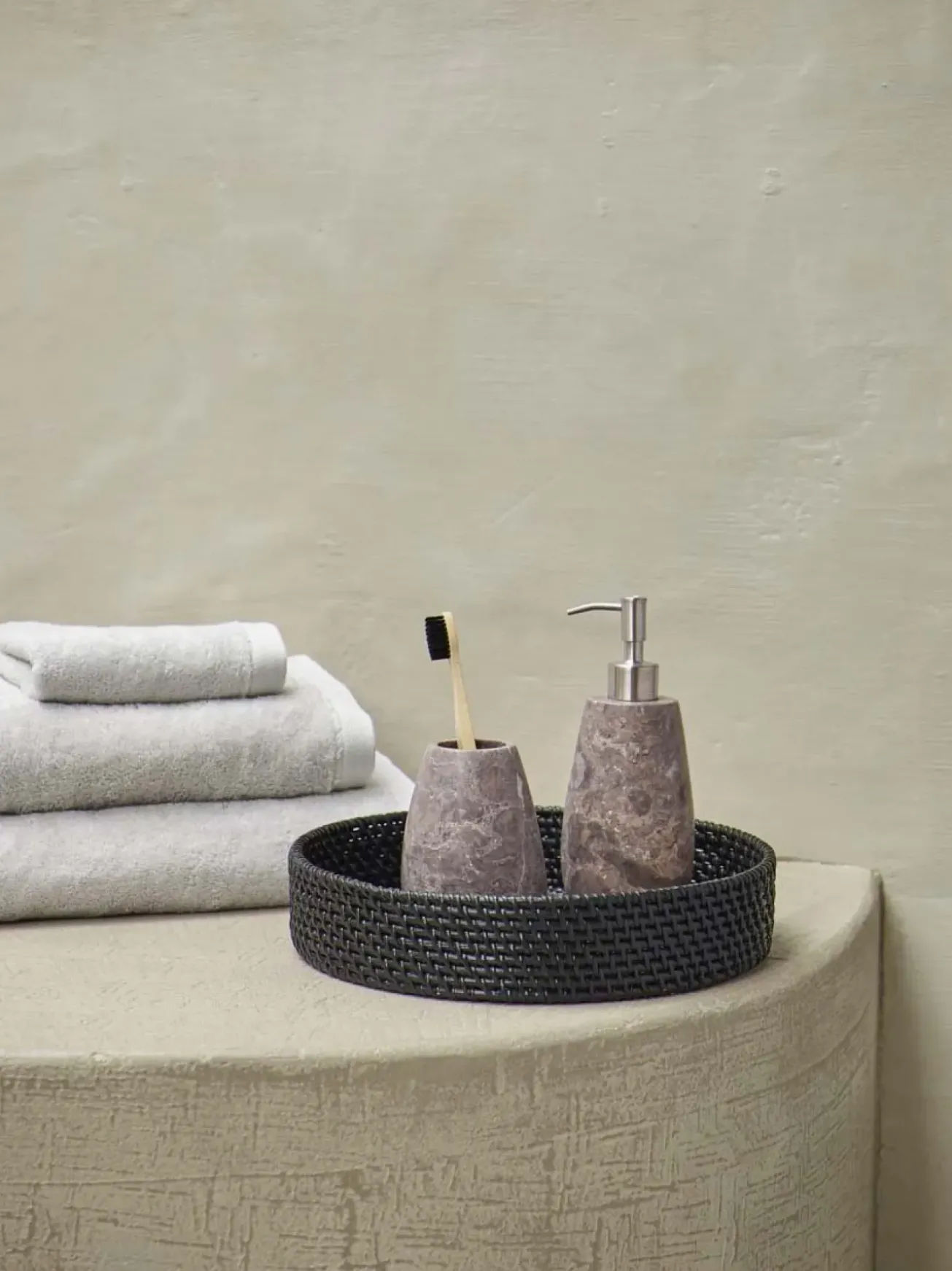Bath & Living Aquanova Toilet brush holder CONOR color Greige, (gray / beige)