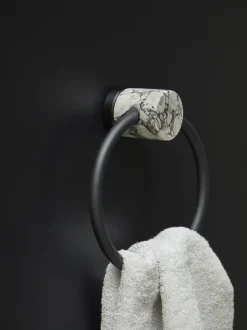 Bath & Living Aquanova Towel ring NERO color Alba (gray)