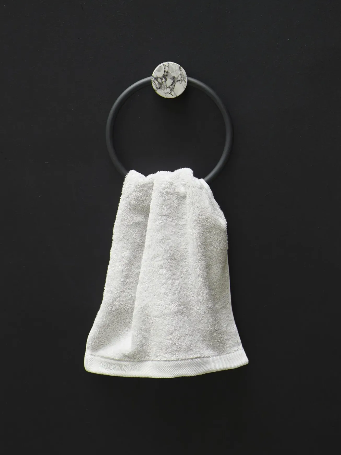 Bath & Living Aquanova Towel ring NERO color Alba (gray)