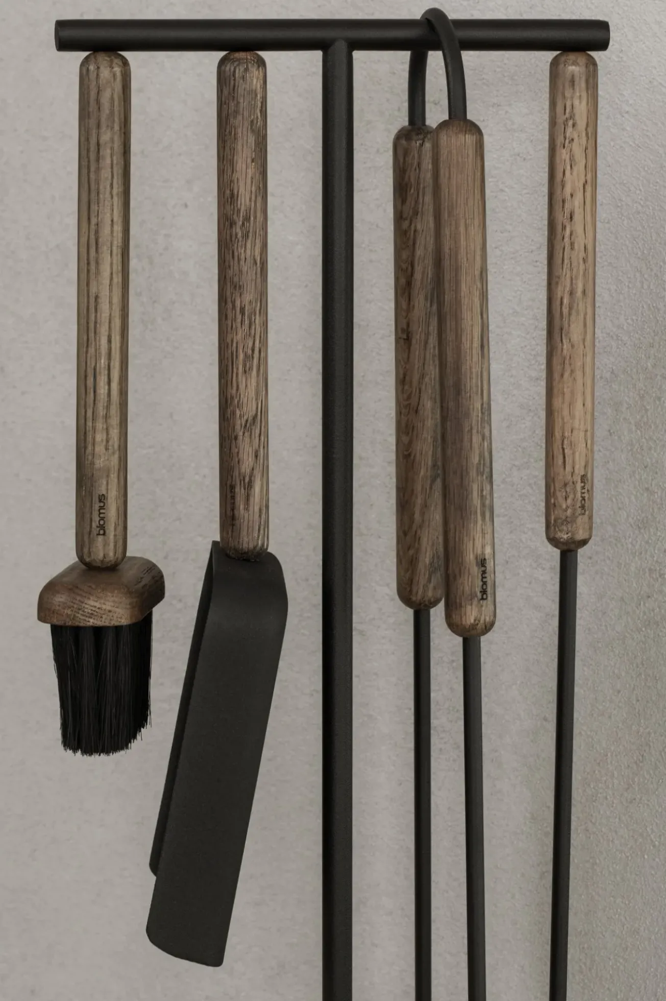 Bath & Living Blomus ASHI 3-piece fireplace set wall (brown oak) 66161