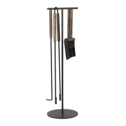 Bath & Living Blomus ASHI 5-piece standing fireplace set (brown oak) 66155