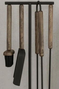 Bath & Living Blomus ASHI 5-piece standing fireplace set (brown oak) 66155