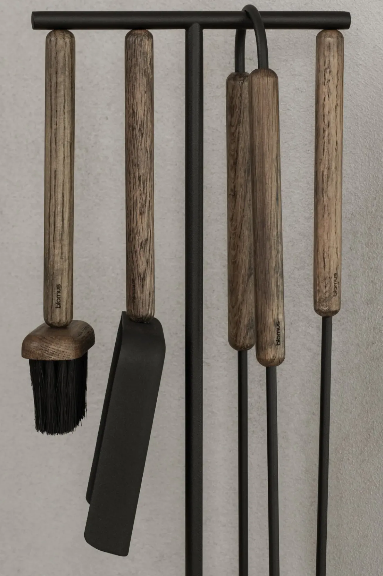 Bath & Living Blomus ASHI 3-piece standing fireplace set (brown oak) 66157