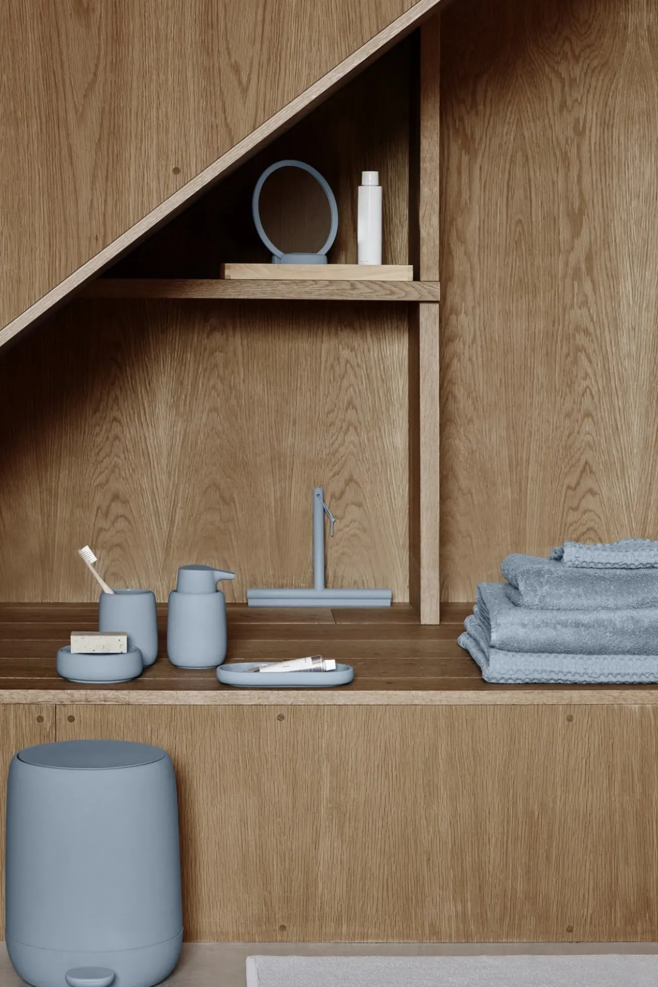 Bath & Living Blomus Guest towel CARO waffle pattern 30x30 cm (set / 2) color Ashley Blue (69184)