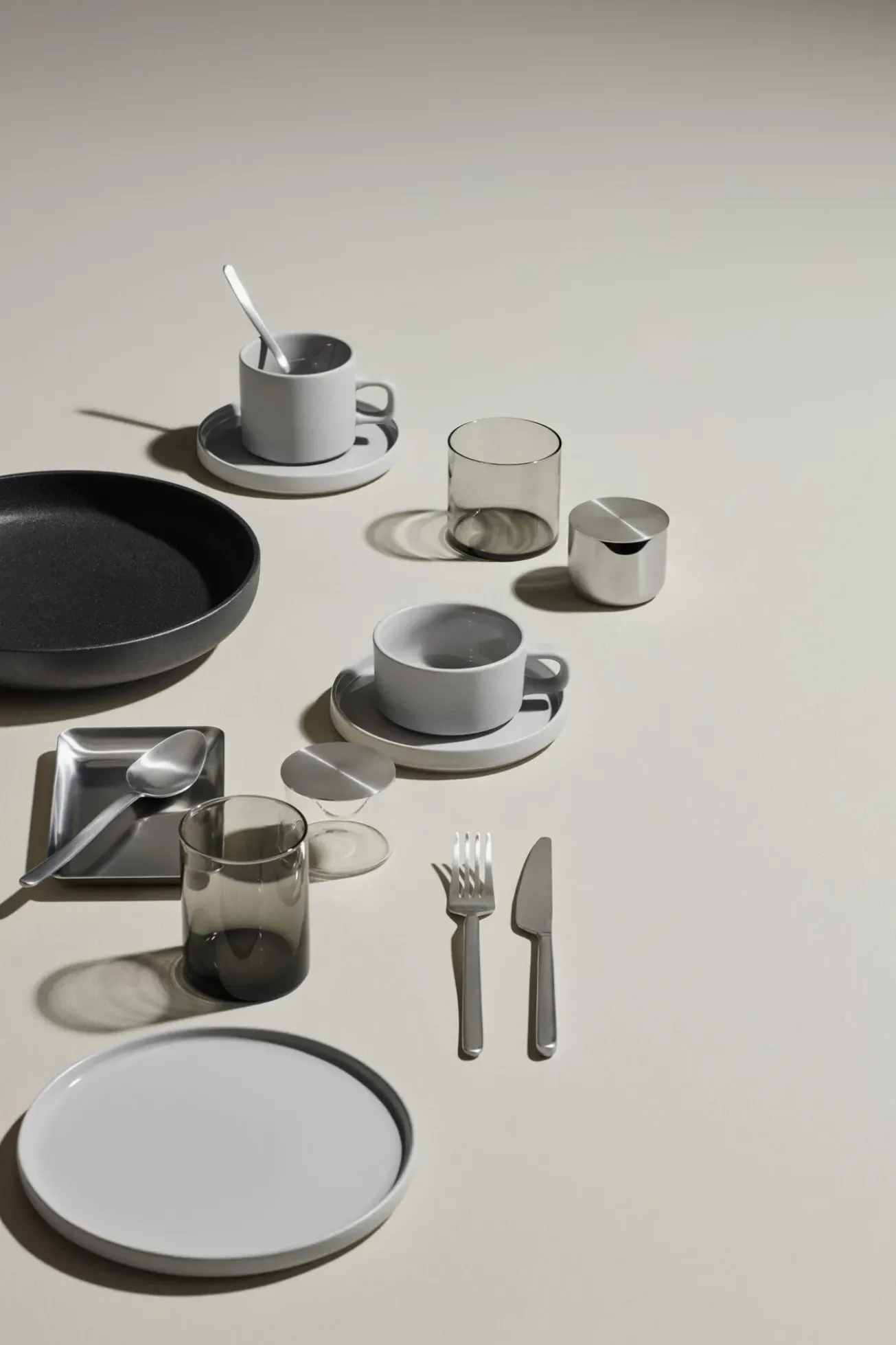Bath & Living Blomus PILAR 2 coffee cups 200 ml with saucer Mirage Gray (63911)