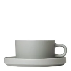 Bath & Living Blomus PILAR 2 tea cups 170 ml with saucer Mirage Gray (63912)