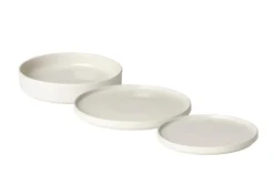Bath & Living Blomus PILAR 12-piece tableware set Moonbeam (light stone) - (4x 63693 / 63694 / 63695)