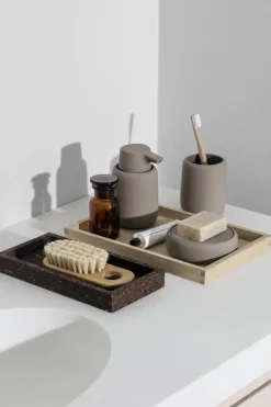 Bath & Living Blomus Storage box / soap dish SONO color , dark gray (69042) Ø12 cm
