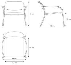 Bath & Living Blomus YUA lounge chair Silk Gray (62173)