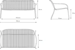 Bath & Living Blomus YUA WIRE garden bench Silk Gray (62183)