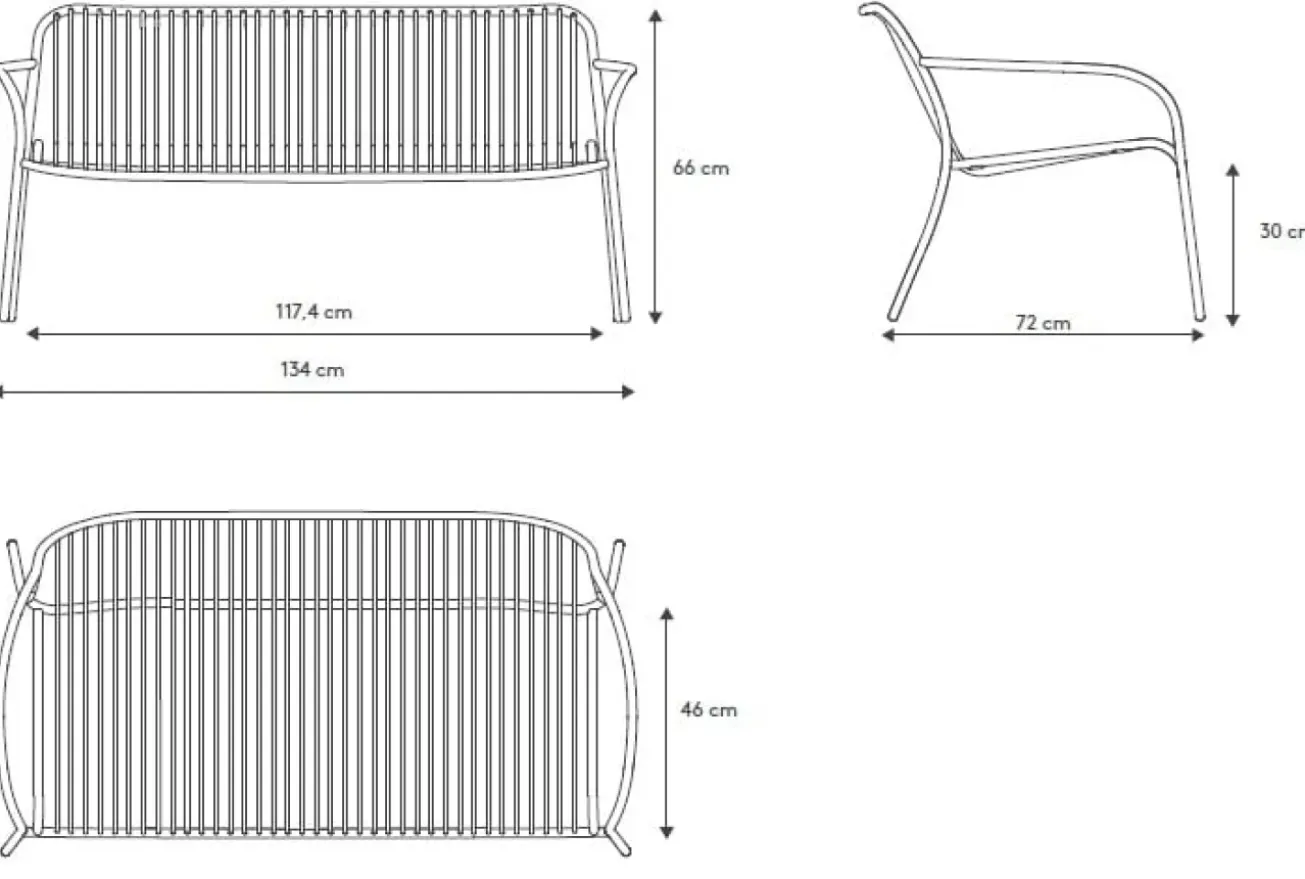 Bath & Living Blomus YUA WIRE garden bench Silk Gray (62183)