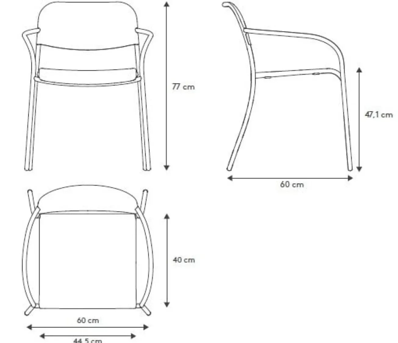 Bath & Living Blomus YUA WIRE garden chair armrest Granite Gray (62181)