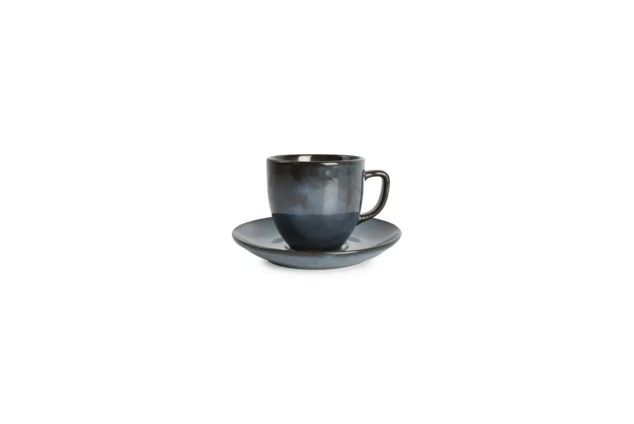 Bath & Living BonBistro CIRRO cup and saucer - Dark blue (740987 + 740988)