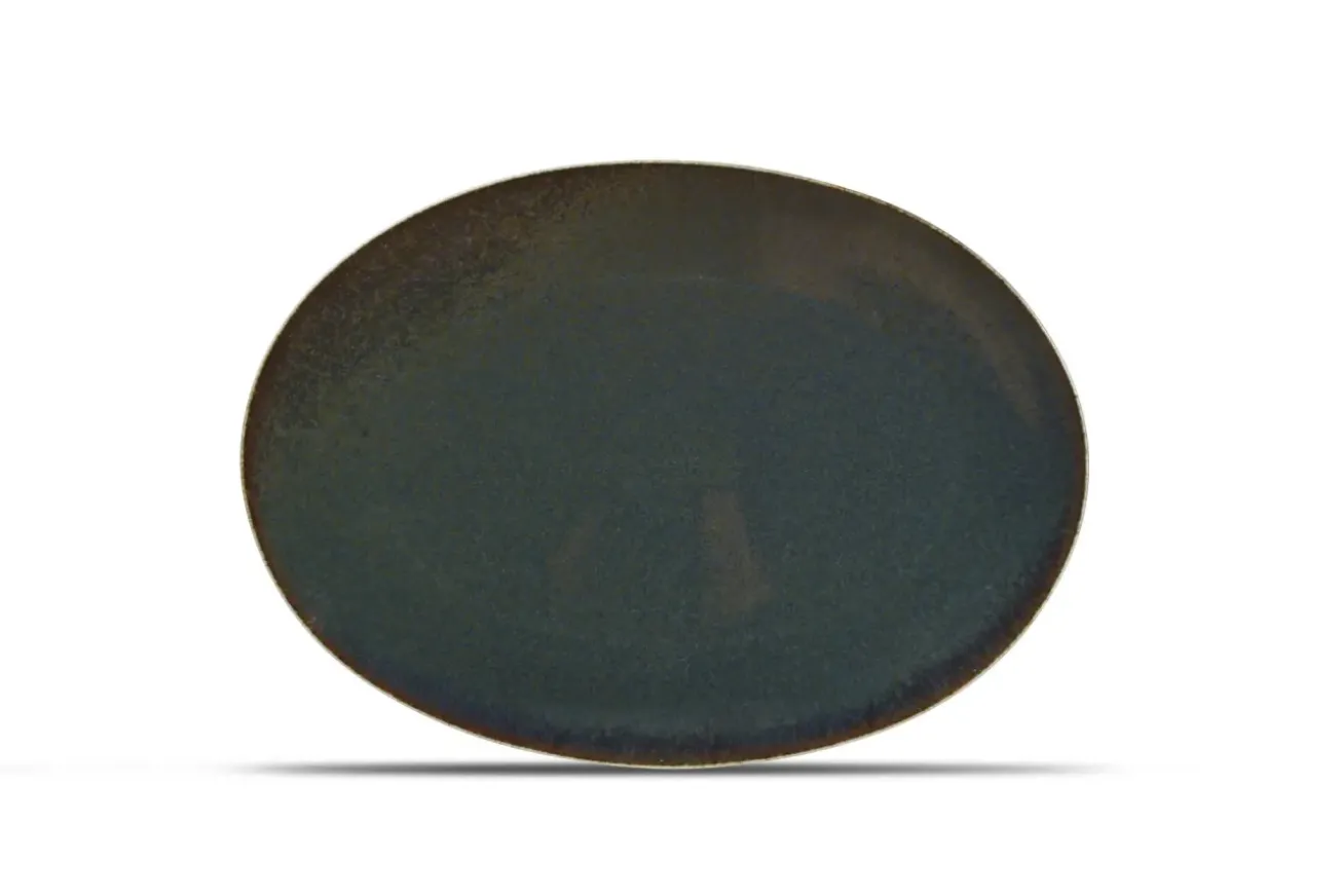 Bath & Living BonBistro CIRRO flat plate oval / serving plate 36 cm - Green multi (740557)