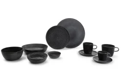 Bath & Living SP STITCH cup and saucer 180 ml gray (set/4) 850271