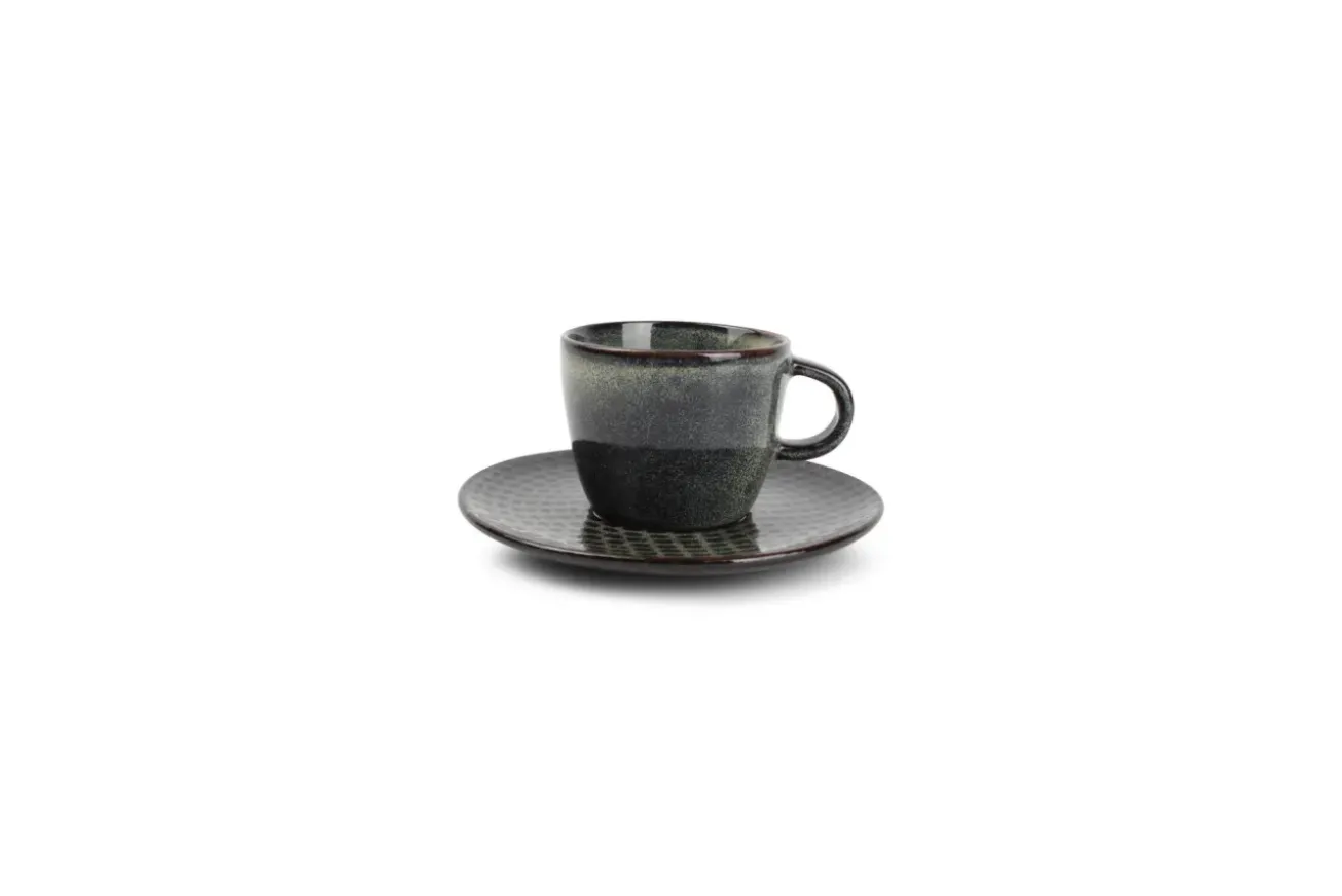 Bath & Living SP STITCH espresso cup and saucer 90 ml blue/green (set/4) 850285
