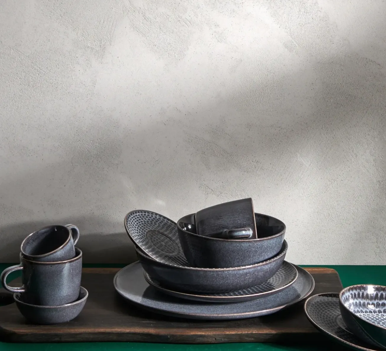 Bath & Living SP STITCH flat plate 26 cm gray (set/4) 850261