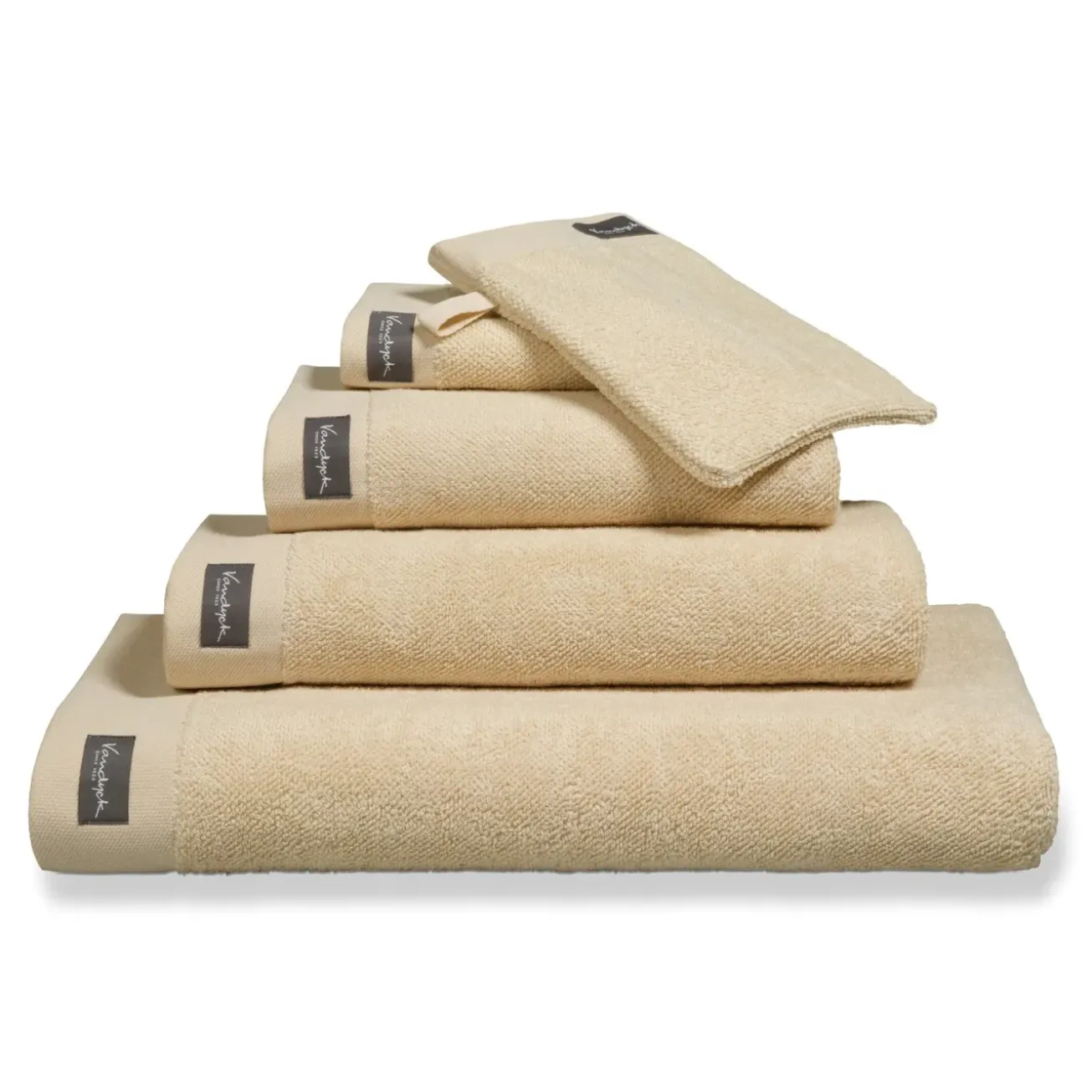 Bath & Living Vandyck Bath towel 70x140 cm HOME collection Uni Bleached Sand (BAKC13202) set/3 pieces