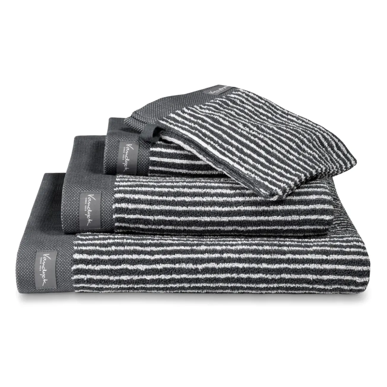 Bath & Living Vandyck Bath towel 70x140 cm HOME Petit Ligne Off Black (BAKC15101) set/3 pieces