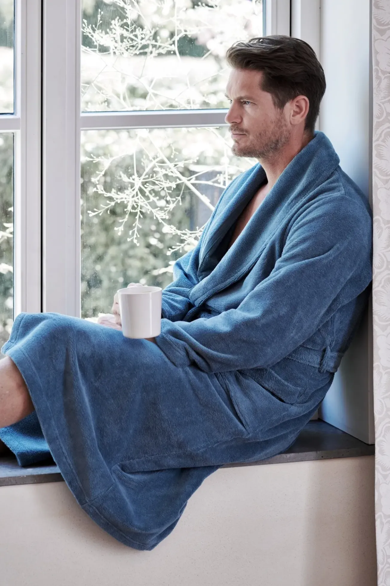 Bath & Living Vandyck Bathrobe BEAUMONT color Off Black