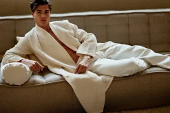 Bath & Living Vandyck Bathrobe BIARRITZ color Cream Tan (BAGE22104)