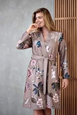 Bath & Living Vandyck Bathrobe FLORA color Fudge-183 (BAGE22203)