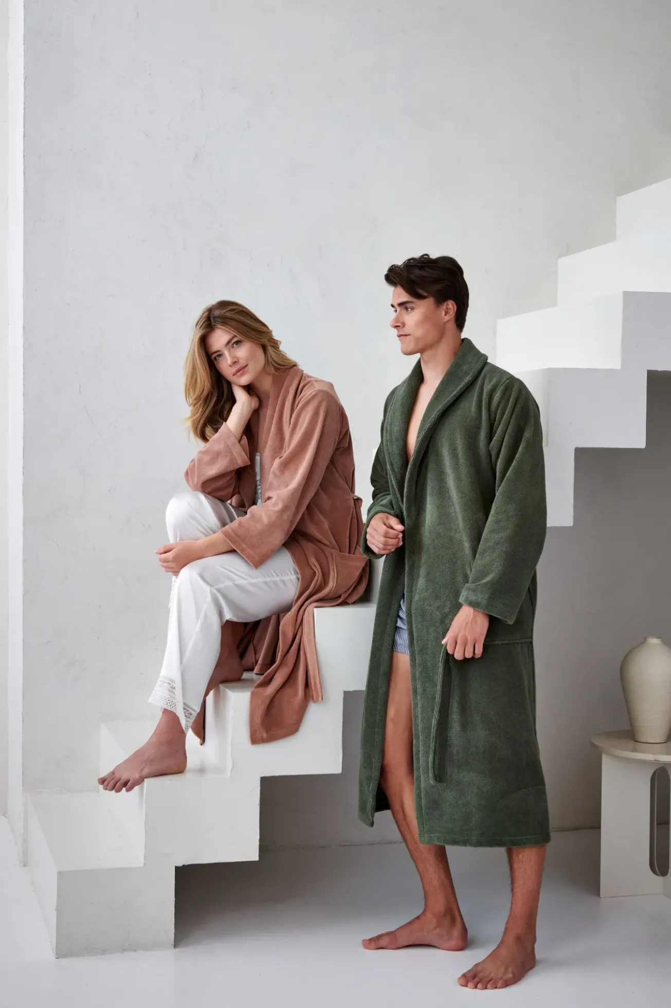 Bath & Living Vandyck Bathrobe GRACE color Fudge (BAGE21203)