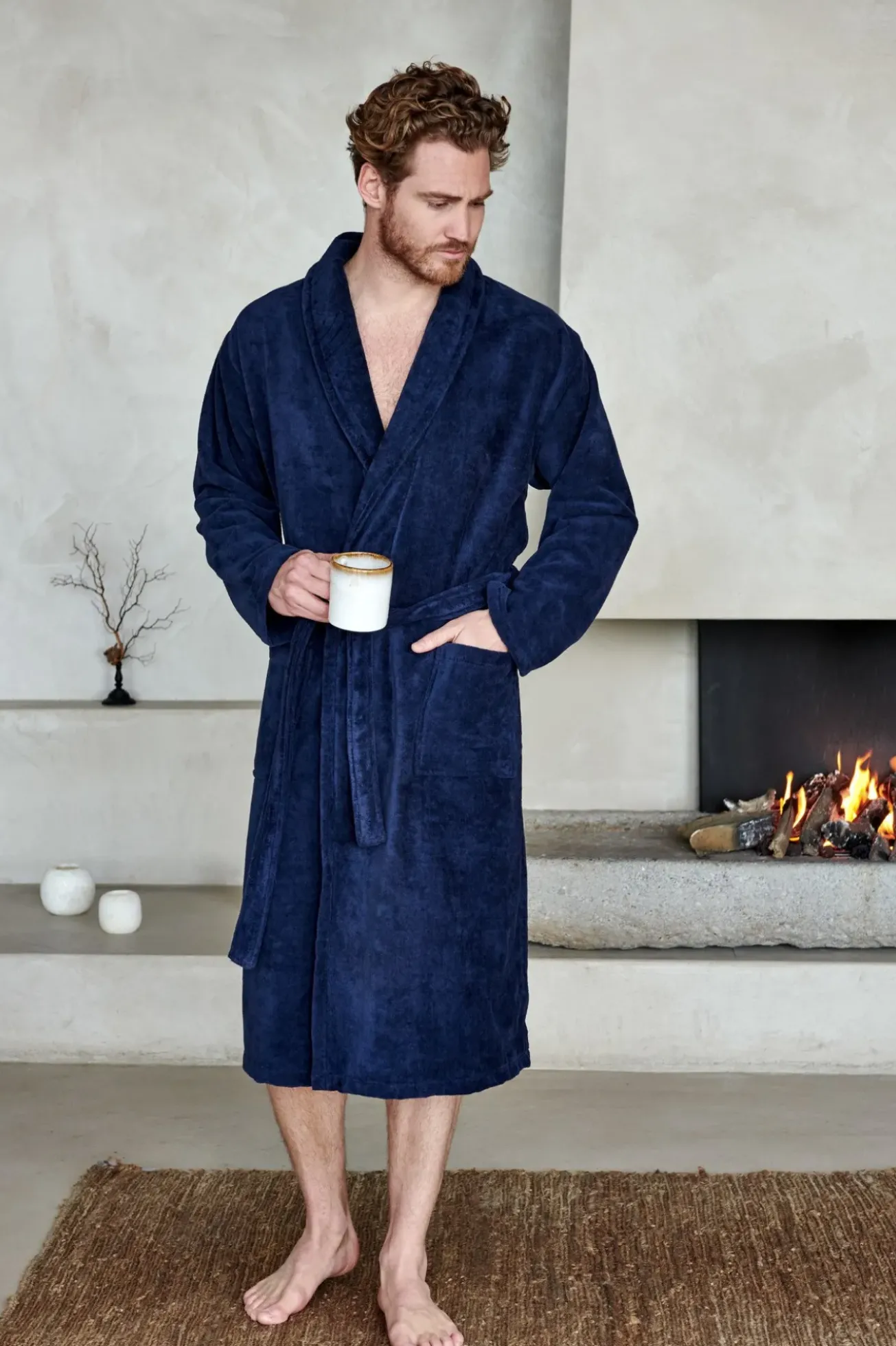 Bath & Living Vandyck Bathrobe PRESTIGE color dark blue (BAPA19202)
