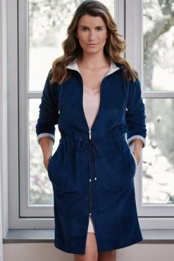 Bath & Living Vandyck CHICAGO bathrobe color Navy-036 (BAGE14202)