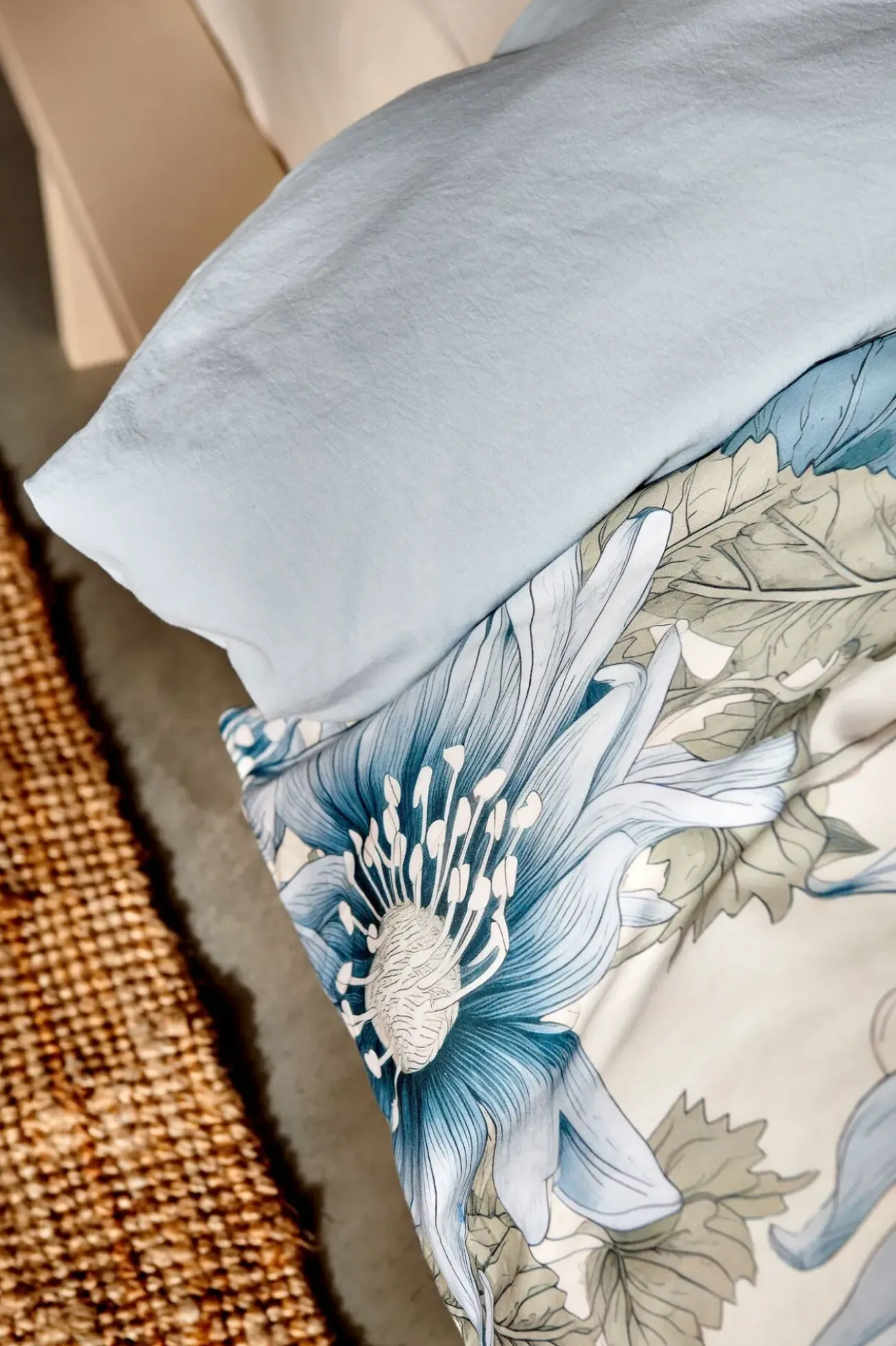 Bath & Living Vandyck Duvet cover BLUE WANDER Pearl Blue 240x220 cm (satin cotton)
