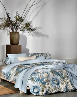 Bath & Living Vandyck Duvet cover BLUE WANDER Pearl Blue 140x220 cm (satin cotton)