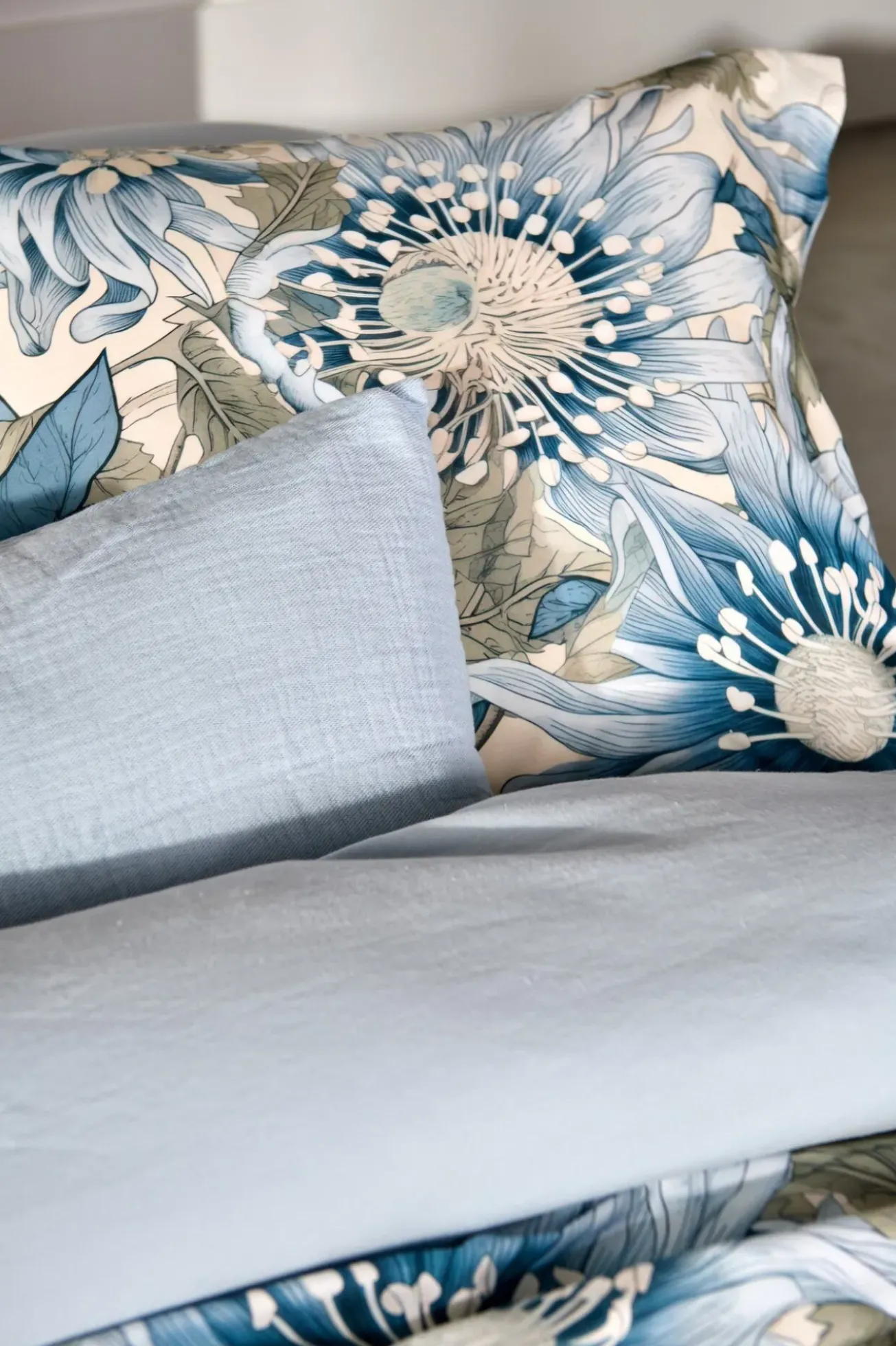 Bath & Living Vandyck Duvet cover BLUE WANDER Pearl Blue 200x220 cm (satin cotton)