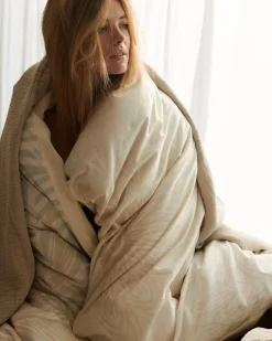 Bath & Living Vandyck Duvet cover FLOWER PATTERN Cream Tan 240x220 cm (satin cotton)