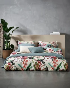 Bath & Living Vandyck Duvet cover FLOWER MIX Pearl Blue 200x220 cm (satin cotton)