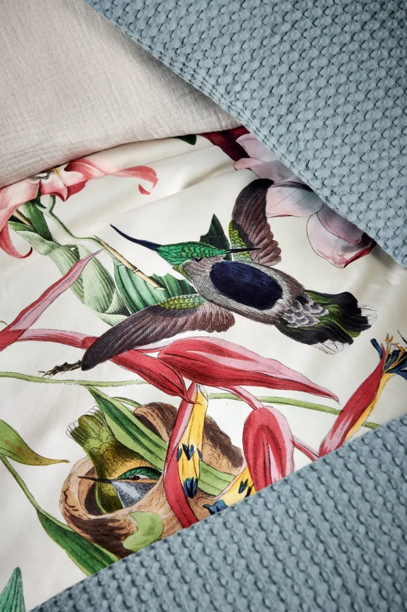 Bath & Living Vandyck Duvet cover FLOWER MIX Cream Tan 240x220 cm (satin cotton)