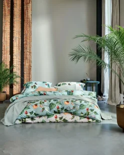 Bath & Living Vandyck Duvet cover FRUIT GARDEN Light Green 240x220 cm (satin cotton)