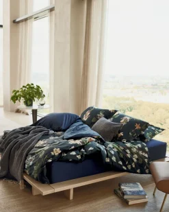 Bath & Living Vandyck Duvet cover GREEN FEVER Blue Ink 140x220 cm (satin cotton)