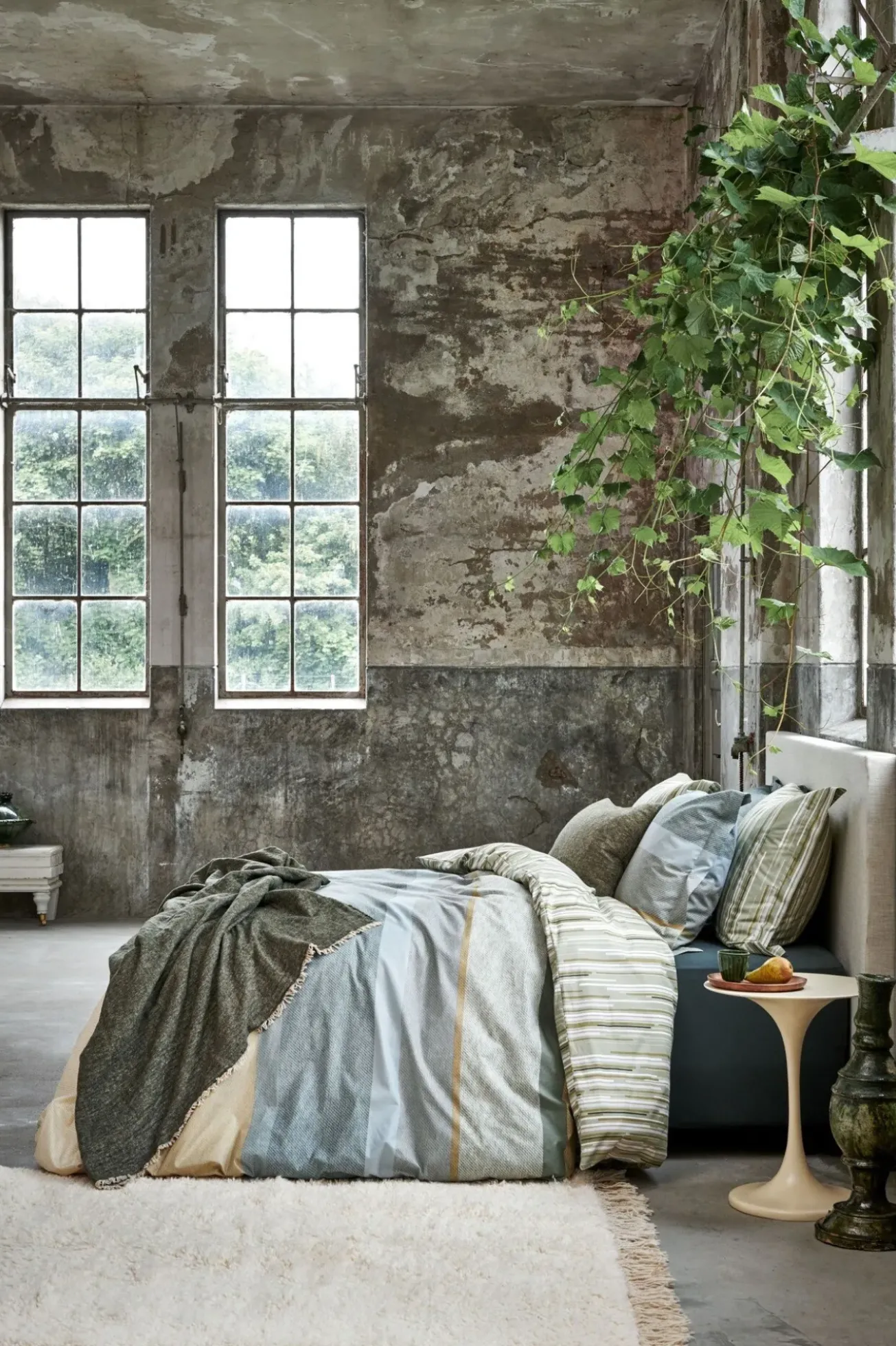 Bath & Living Vandyck Duvet cover MORNING MATCHA smoke green 140x220 cm (cotton)