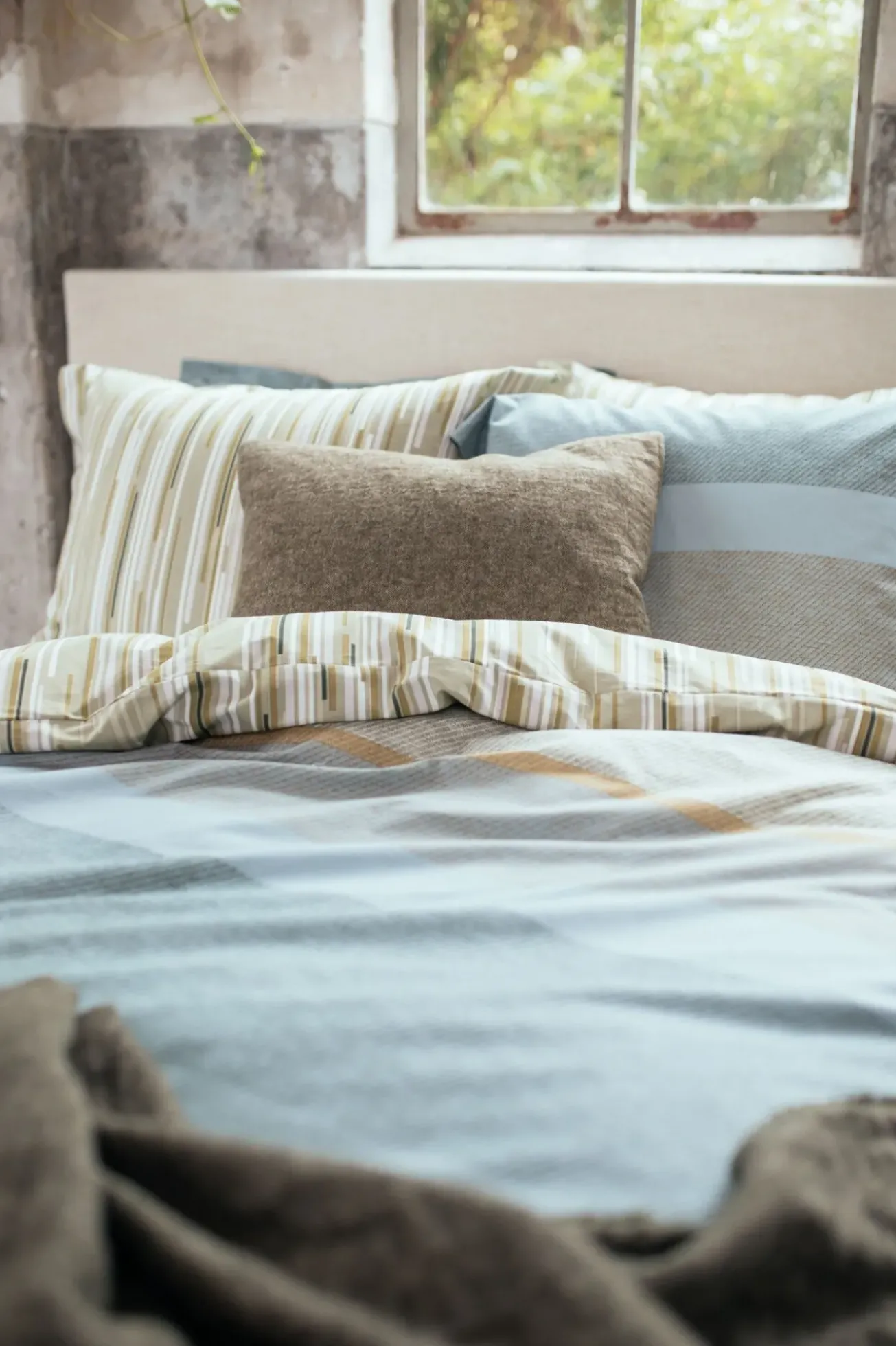 Bath & Living Vandyck Duvet cover MORNING MATCHA smoke green 240x220 cm (cotton)