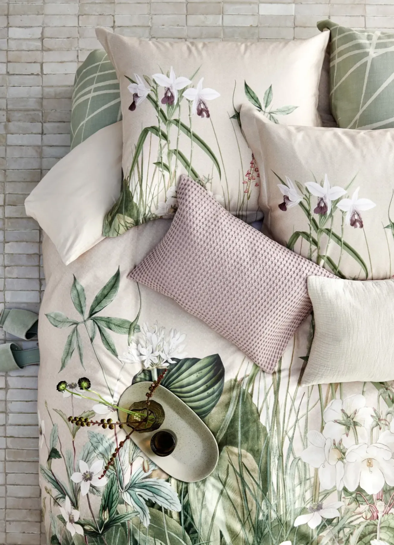 Bath & Living Vandyck Duvet cover PALM SPRING Stone 140x220 cm (SASR23102)