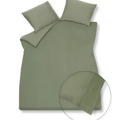 Bath & Living Vandyck Duvet cover PURE 07 Earth Green 140x220 cm (linen / satin cotton) PRSA17207