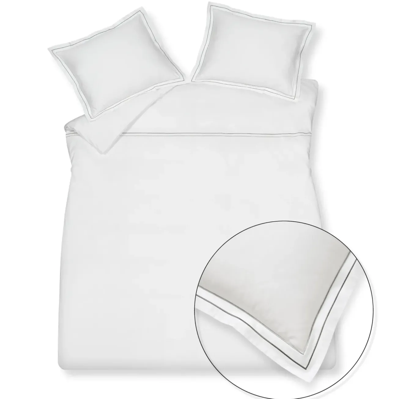 Bath & Living Vandyck Duvet cover PURITY Naples 140x220 cm, color Off Black (satin cotton)