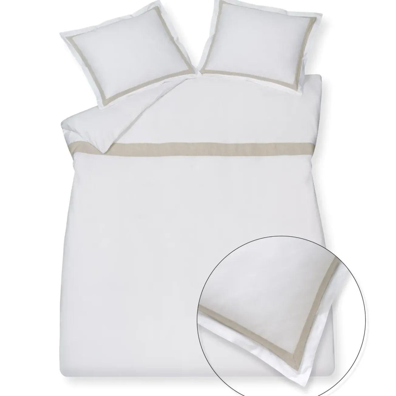 Bath & Living Vandyck Duvet cover PURITY Capri 240x220 cm, color White (satin cotton)